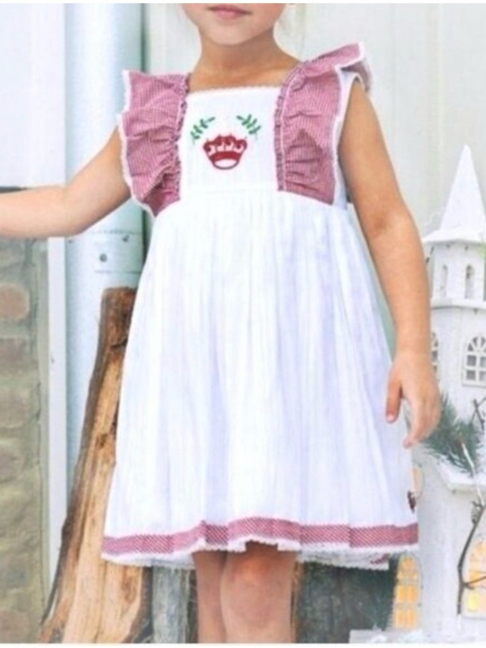 Well Dressed Wolf King is Born Christmas Holiday Dress 2T Embroidered